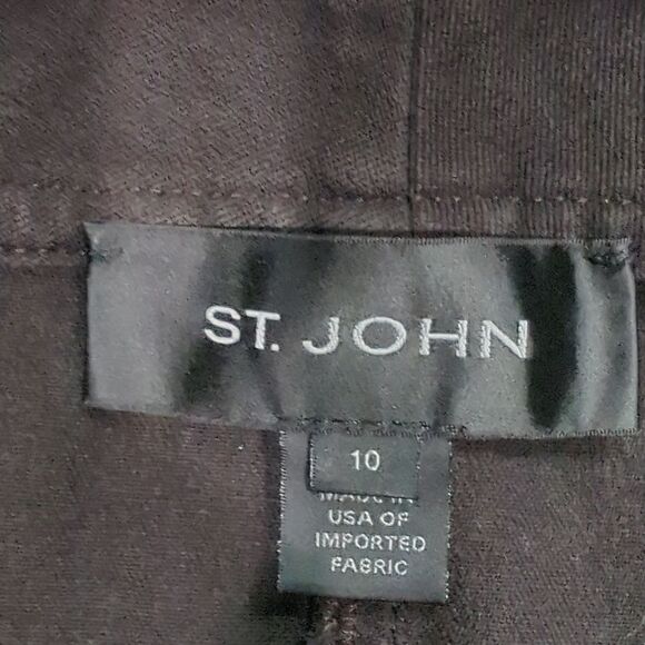 St. John Pants Womens 10 Brown Straight Leg 30" - Picture 6 of 10